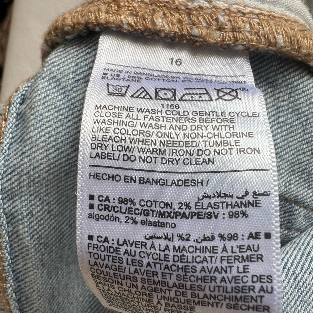 Old Navy Girls Sz 16 Blue Jeans Straight Ankle Built in Flex Adjustable Waist - Picture 14 of 14